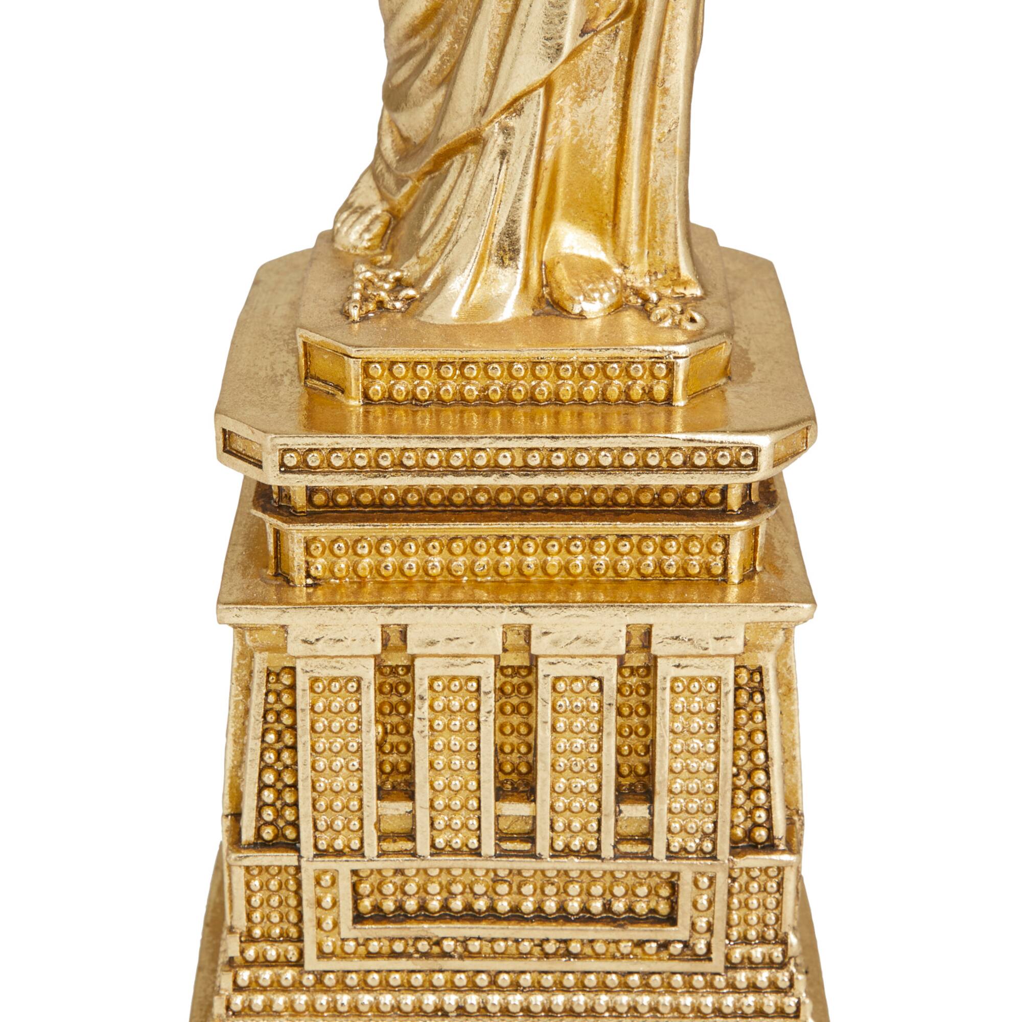 Gold Polystone Traditional Sculpture, 17" x 5" x 4"